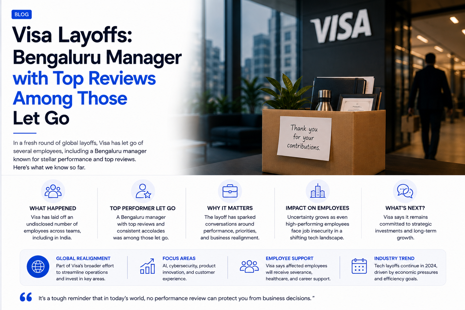 Visa Layoffs: Bengaluru Manager with Top Reviews Among Those Let Go